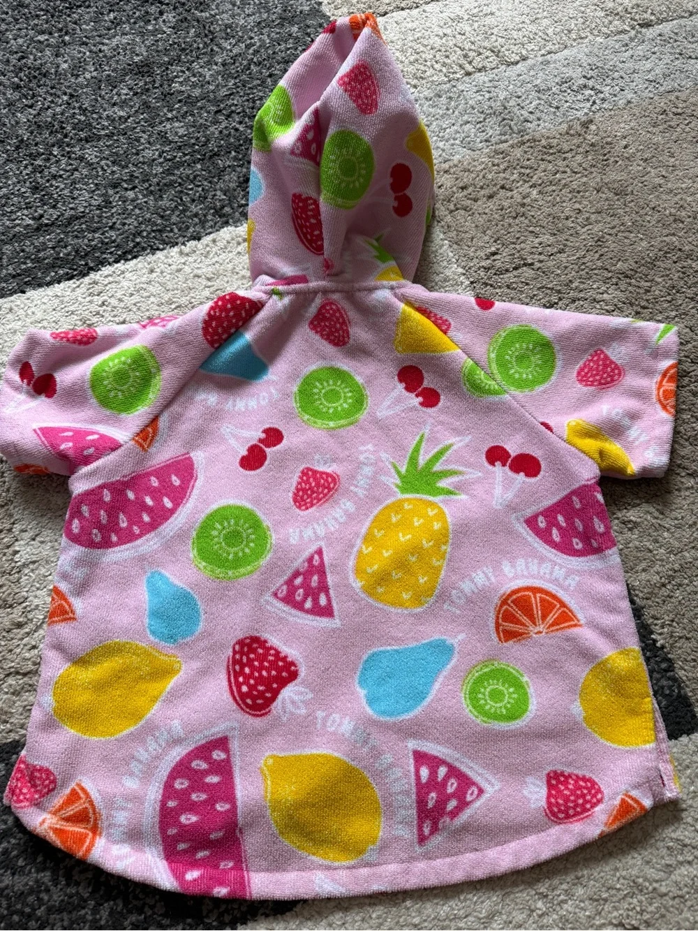 Tommy Bahama Pink Hooded Fruit-Print Coverup - Small/Medium 3-6